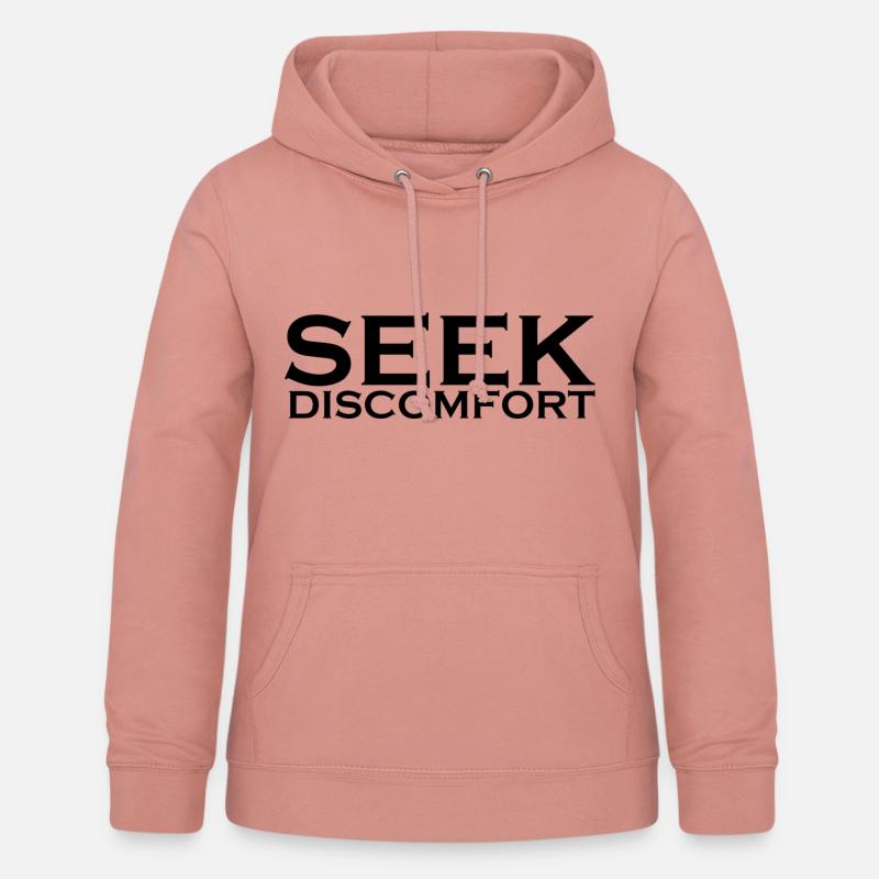 seek discomfort hoodie pink